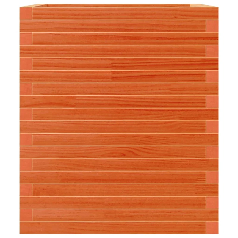 Jardinera De Madera Maciza De Pino Marrón Cera 60x60x68,5 Cm