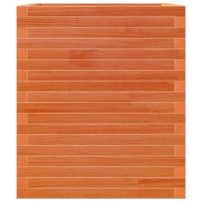 Jardinera De Madera Maciza De Pino Marrón Cera 60x60x68,5 Cm
