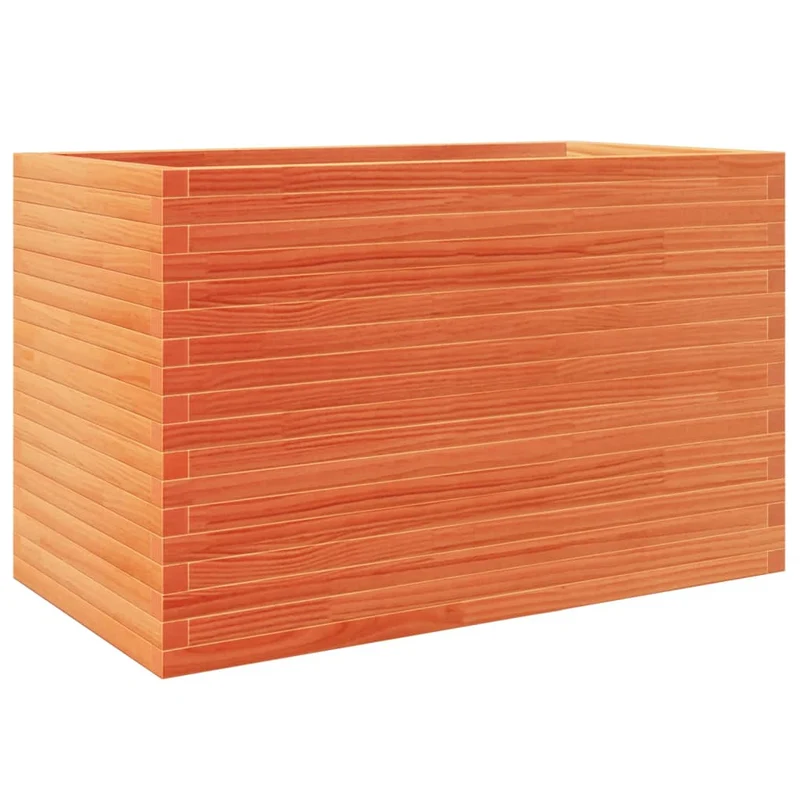 Jardinera Madera Maciza De Pino Marrón Cera 110x60x68,5 Cm