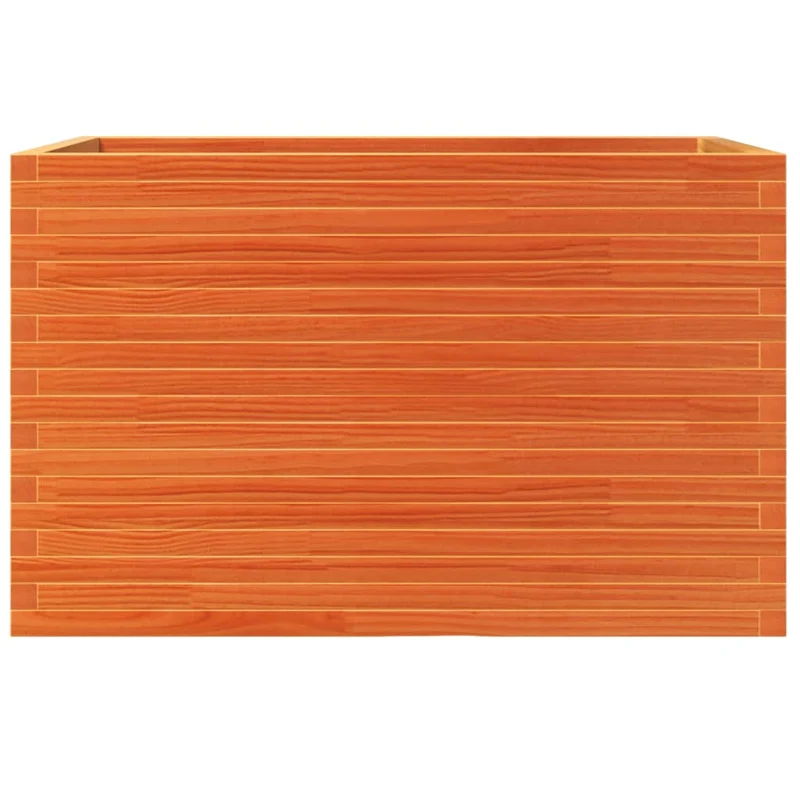 Jardinera Madera Maciza De Pino Marrón Cera 110x60x68,5 Cm