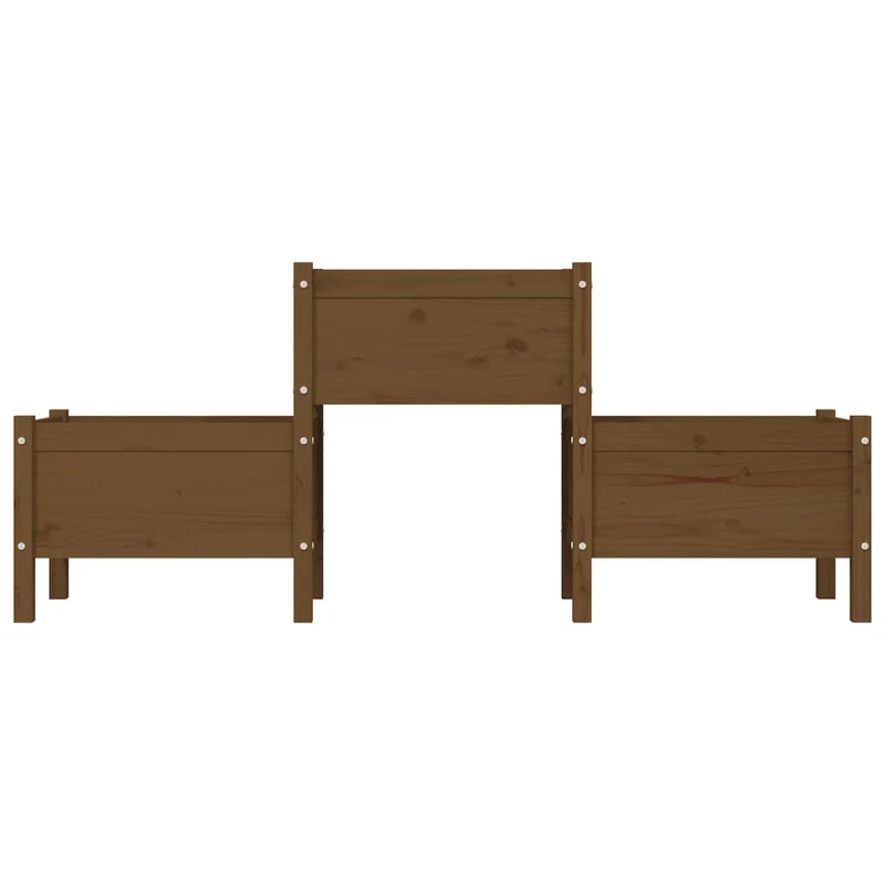 Jardinera De Madera De Pino Maciza Marrón Miel 178,5x44x75 Cm