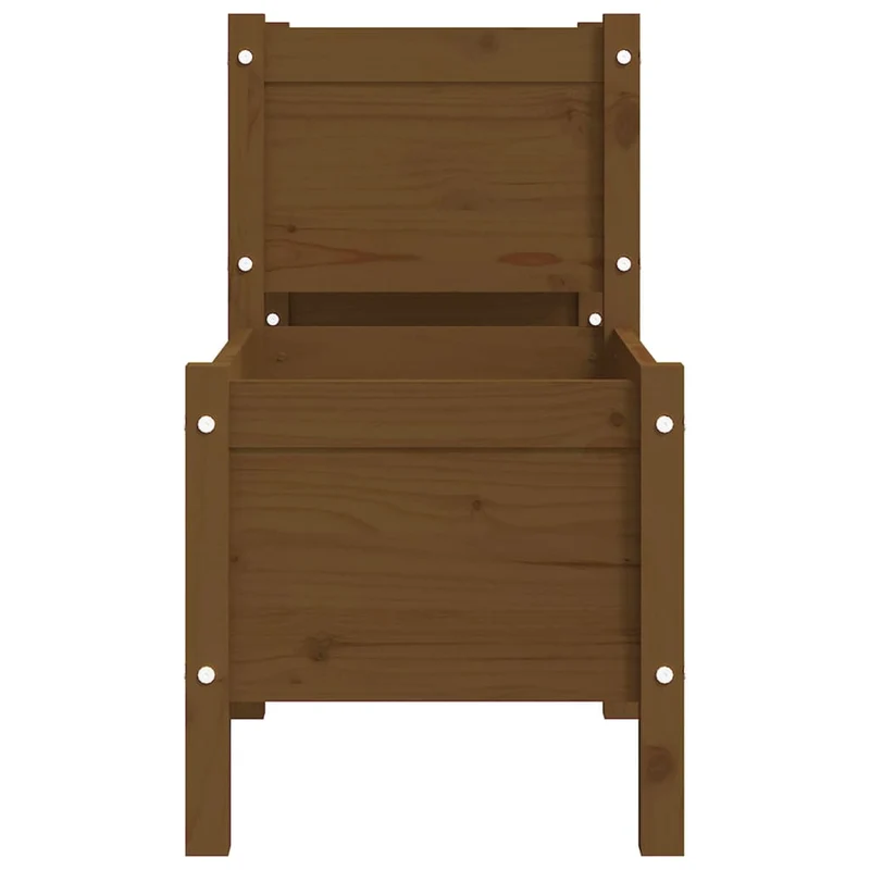 Jardinera De Madera De Pino Maciza Marrón Miel 178,5x44x75 Cm