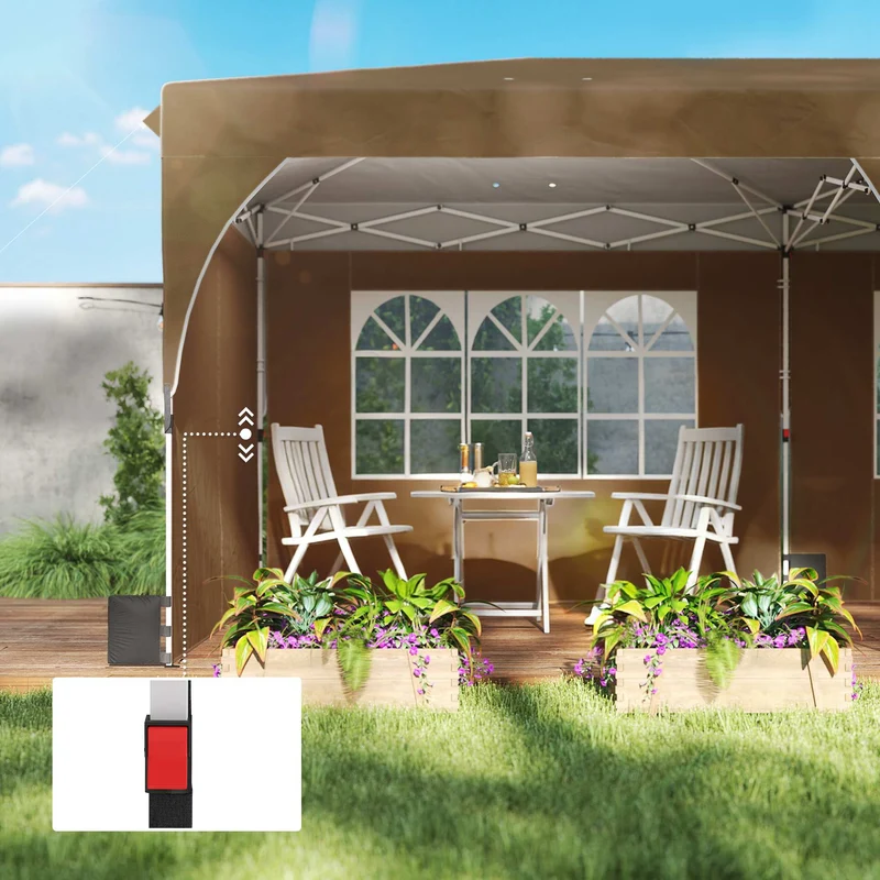 Outsunny Carpa Plegable 6x3 M Con Montaje Rápido Y Tiras Reflectantes Beige