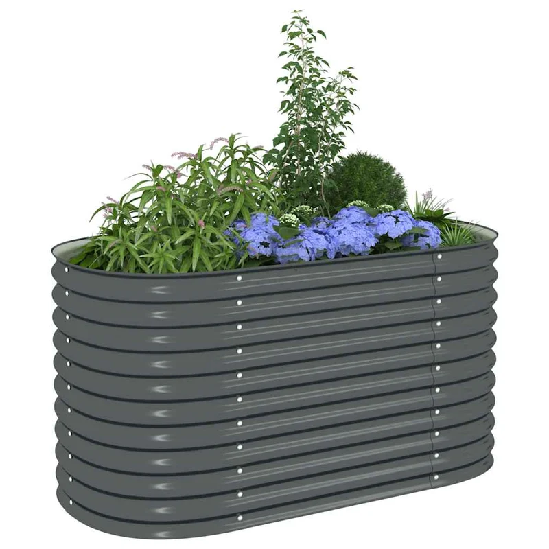 Arriate De Acero Galvanizado Gris 160x80x81 Cm