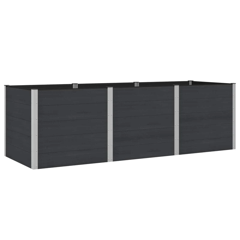 Arriate Elevado Negro 300 X 100 X 91 Cm Wpc Y Aluminio