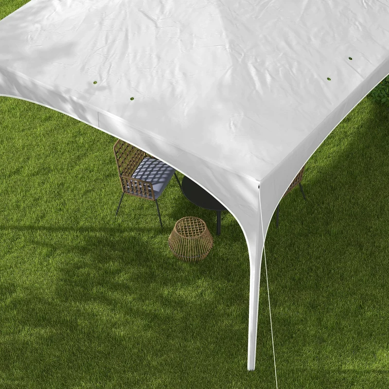 Outsunny Carpa Plegable 3x3 M Altura Ajustable Con Bolsa De Transporte Blanco