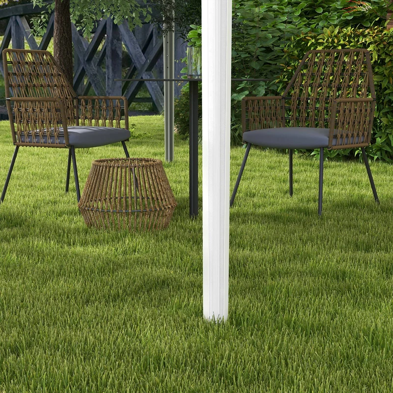 Outsunny Carpa Plegable 3x3 M Altura Ajustable Con Bolsa De Transporte Blanco