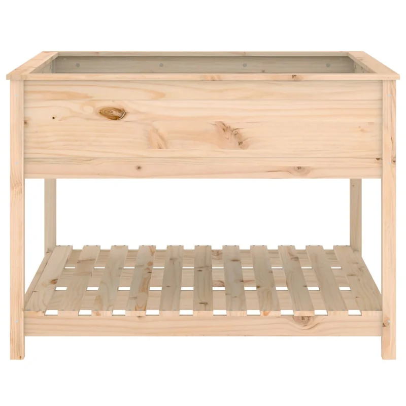 Jardinera Con Estante Madera Maciza De Pino 111,5x111,5x81 Cm