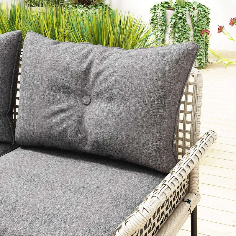 Outsunny Conjunto De Jardín De Ratán Sintético De 5 Piezas Gris