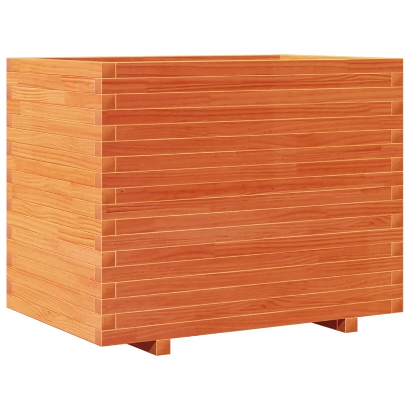 Jardinera Madera Maciza De Pino Marrón Cera 90x60x72 Cm