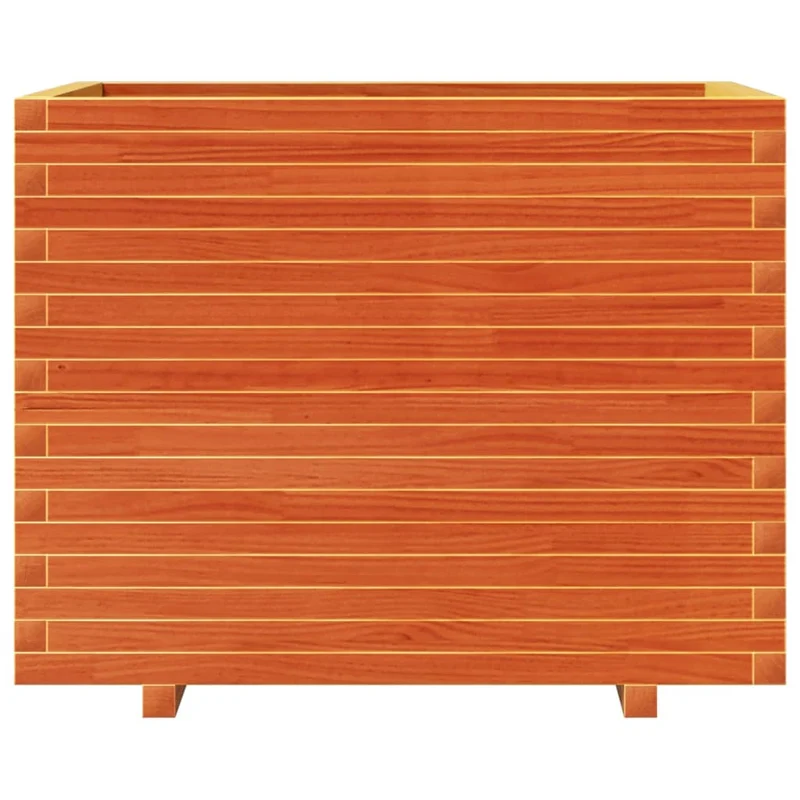 Jardinera Madera Maciza De Pino Marrón Cera 90x60x72 Cm