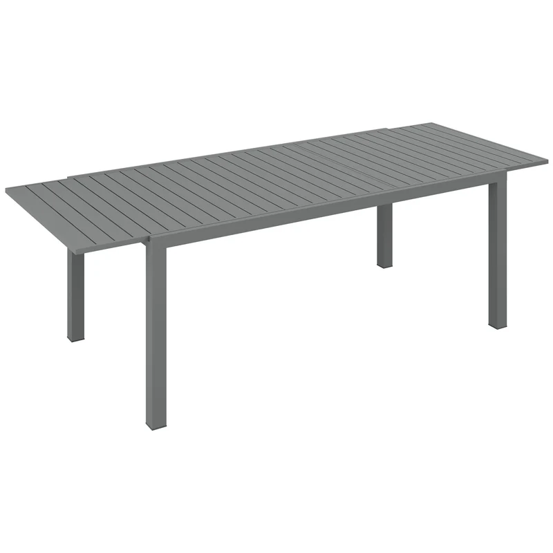 Outsunny Mesa De Jardín Extensible Con Marco De Aluminio 180/240x94x73 Cm Gris