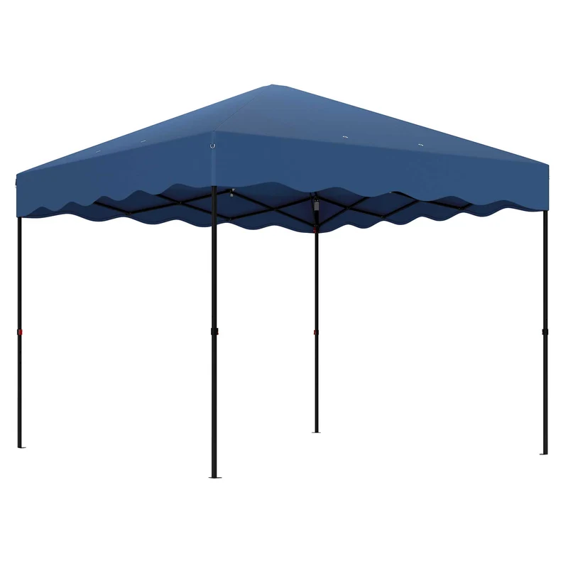 Outsunny Carpa Plegable Pop-up Gazebo 3x3 M Con Protección Uv 50+ Azul Oscuro