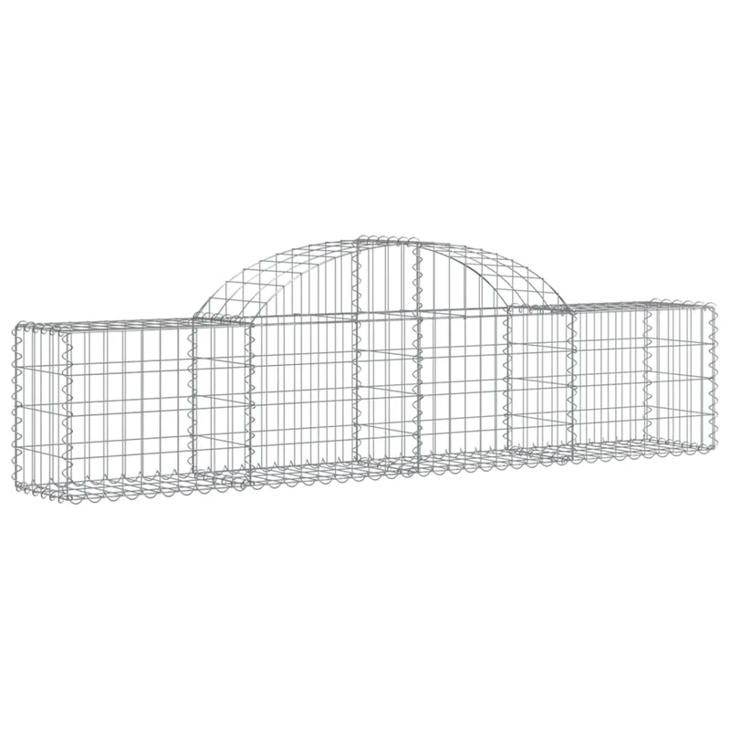 Cestas De Gaviones 5 Uds Forma De Arco Hierro 200x30x40/60 Cm