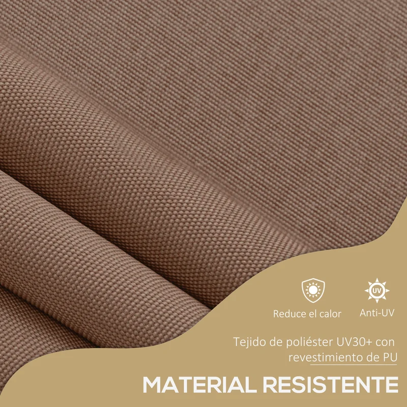 Outsunny Toldo Manual Retráctil 3x1,2 M Altura Ajustable Con Manivela 210-300 Cm