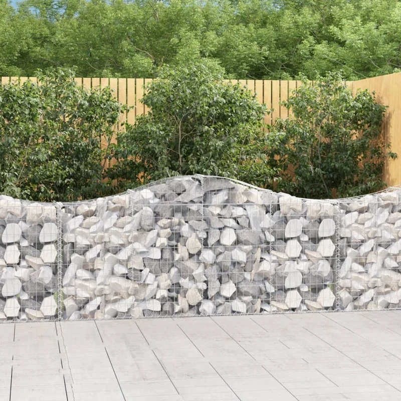 Cestas De Gaviones 50 Uds Forma De Arco Hierro 200x30x80/100 Cm