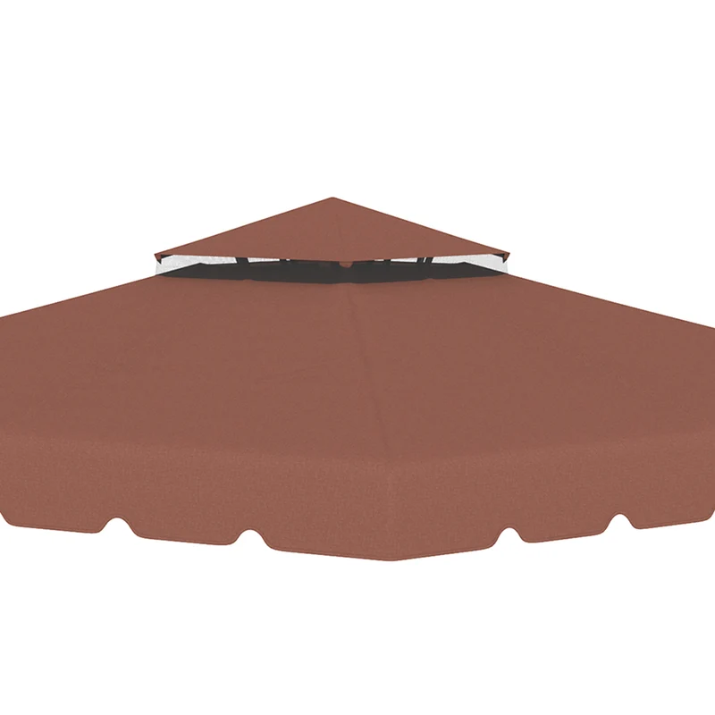 Outsunny Techo De Repuesto Para Cenador 3x3 M Con Techo Doble Café