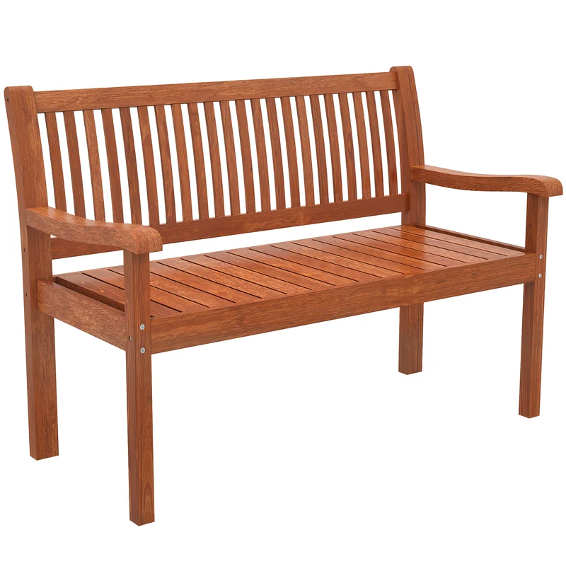 Outsunny Banco De Jardín De Madera Con Funda Impermeable Marrón Claro