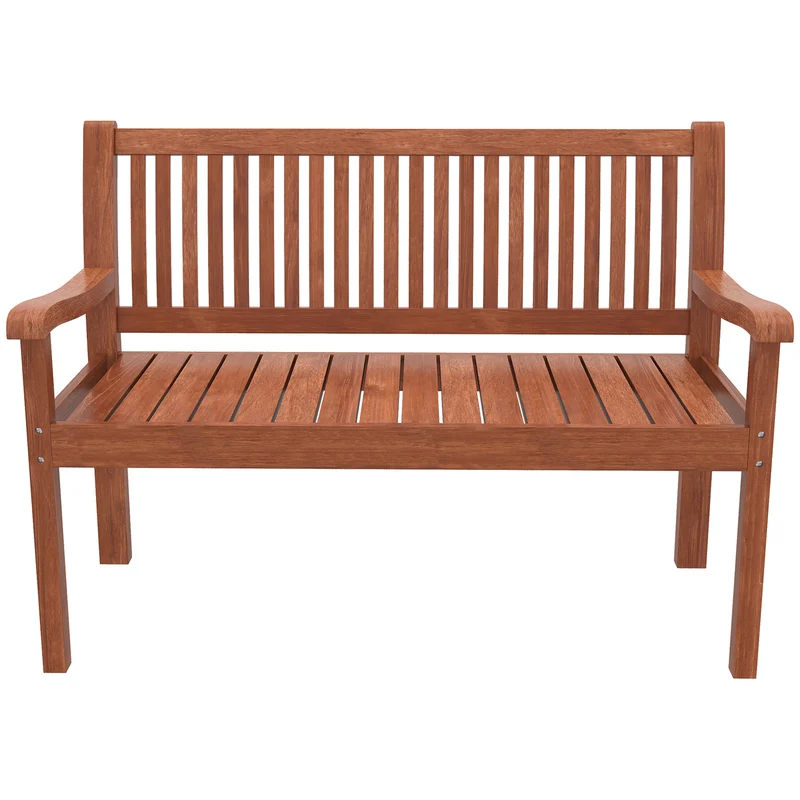 Outsunny Banco De Jardín De Madera Con Funda Impermeable Marrón Claro