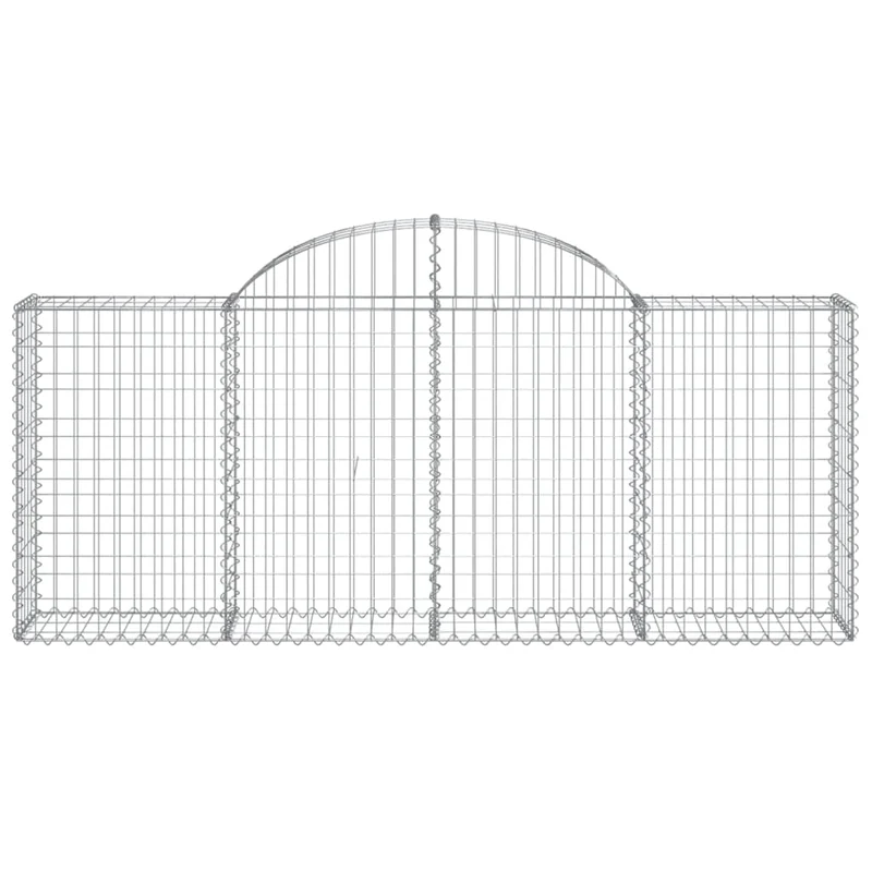 Cestas De Gaviones 8 Uds Forma De Arco Hierro 200x30x80/100 Cm