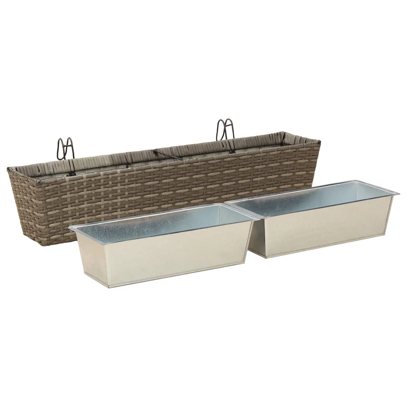Barandilla 2 Uds. Gris 80 X 17 X 17 Cm Metal