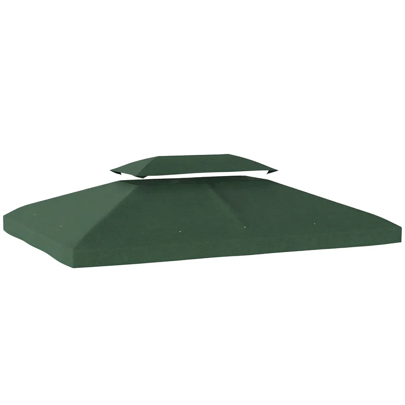 Outsunny Techo De Repuesto Para Cenador 4x3 M Con Techo Doble Anti-uv Verde