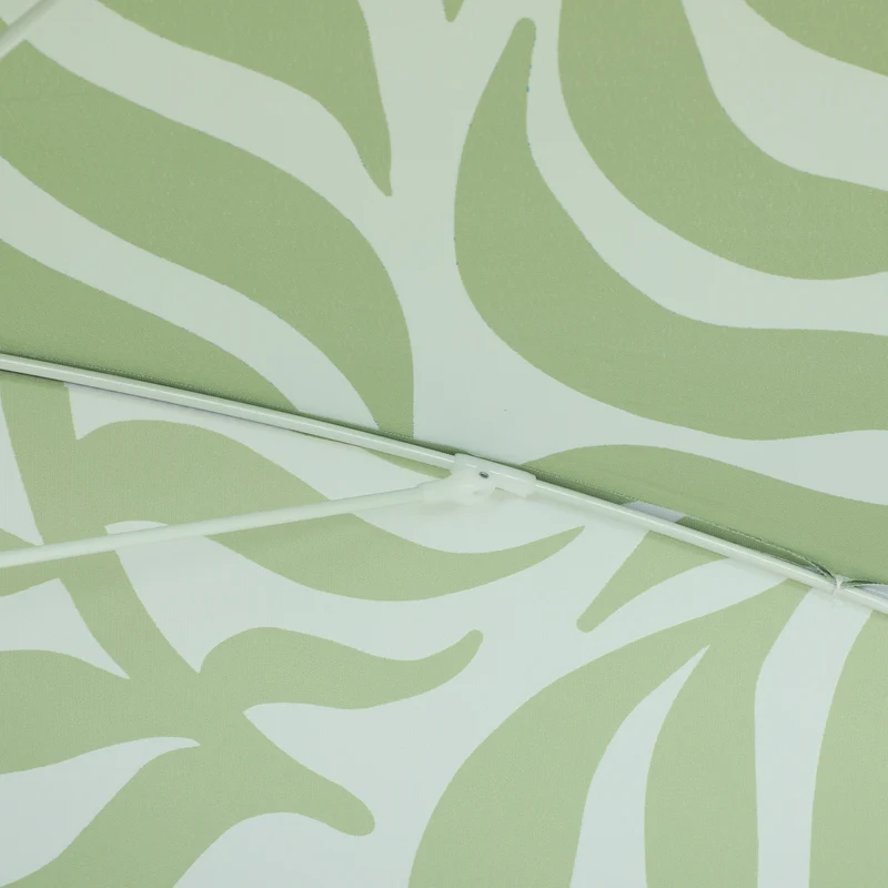 Outsunny Sombrilla De Playa Con Flecos Ø180cm Altura Ajustable Inclinación Verde