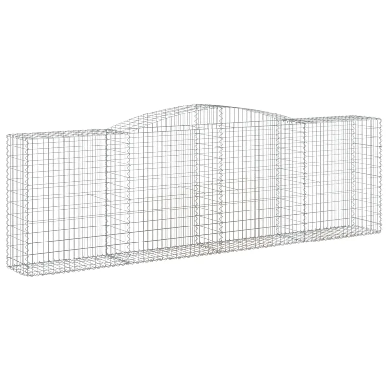 Cestas De Gaviones 7 Uds Forma De Arco Hierro 400x50x120/140 Cm