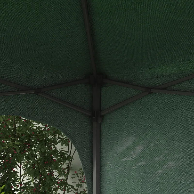 Outsunny Carpa Plegable 3x3 M Altura Ajustable 1 Pared Lateral Verde