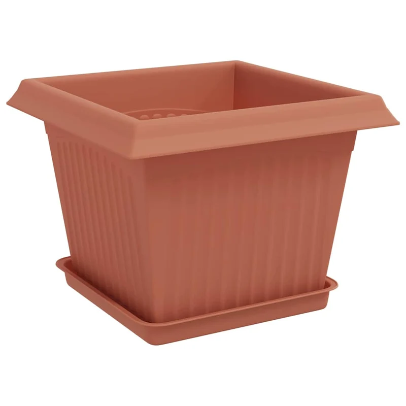 Macetas 24 Uds. Rojo Ladrillo Plástico