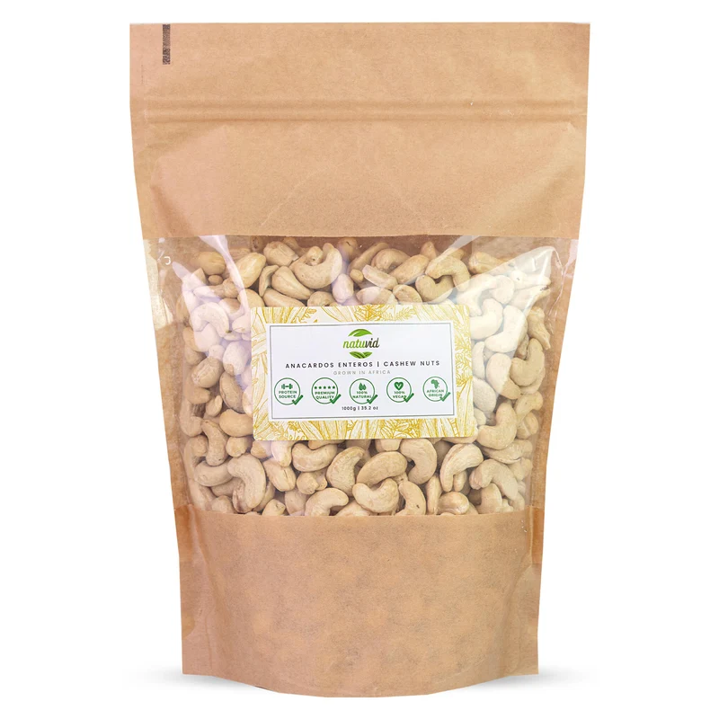 Anacardos Crudos Naturales Natuvid | 1 kg | PREMIUM | Sin tostar y sin sal | 100 % Naturales | Origen Africano | Vegano