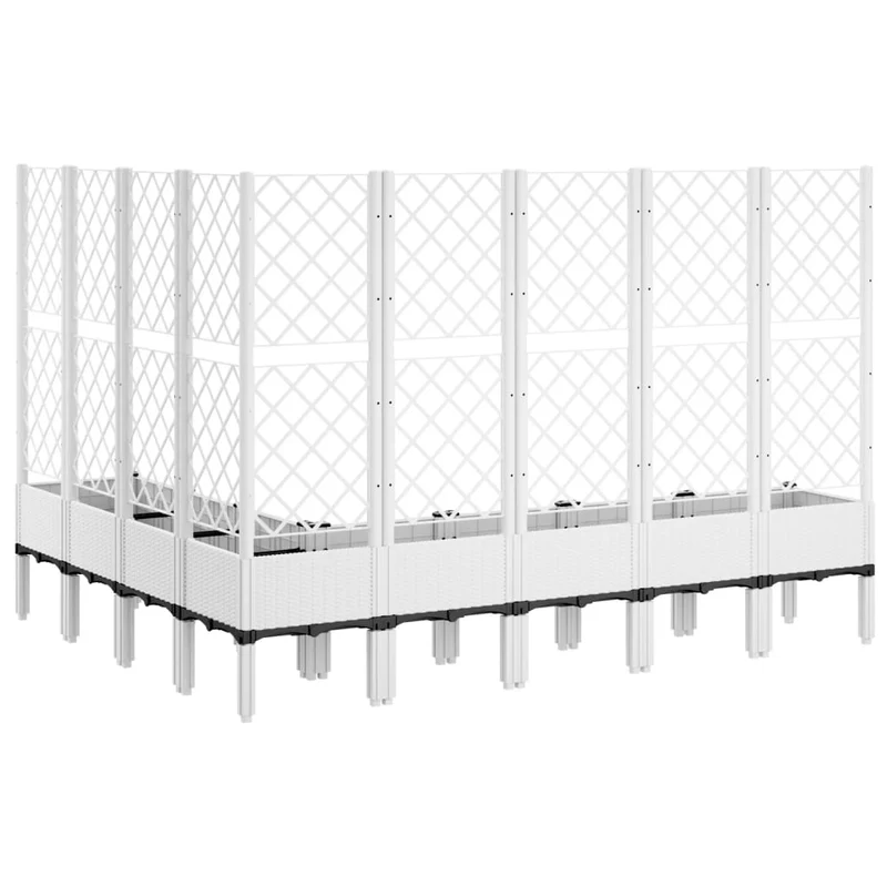 Jardinera Con Enrejado Pp Blanco 200x160x142 Cm