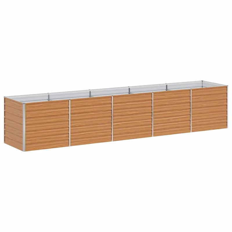 Arriate Elevado Marrón Claro 400 X 80 X 77 Cm Acero Galvanizado