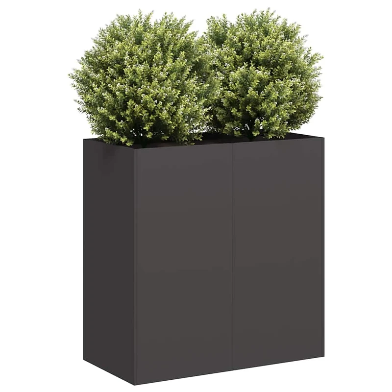 Jardinera De Acero Laminado En Frío Negro 80x40x80 Cm