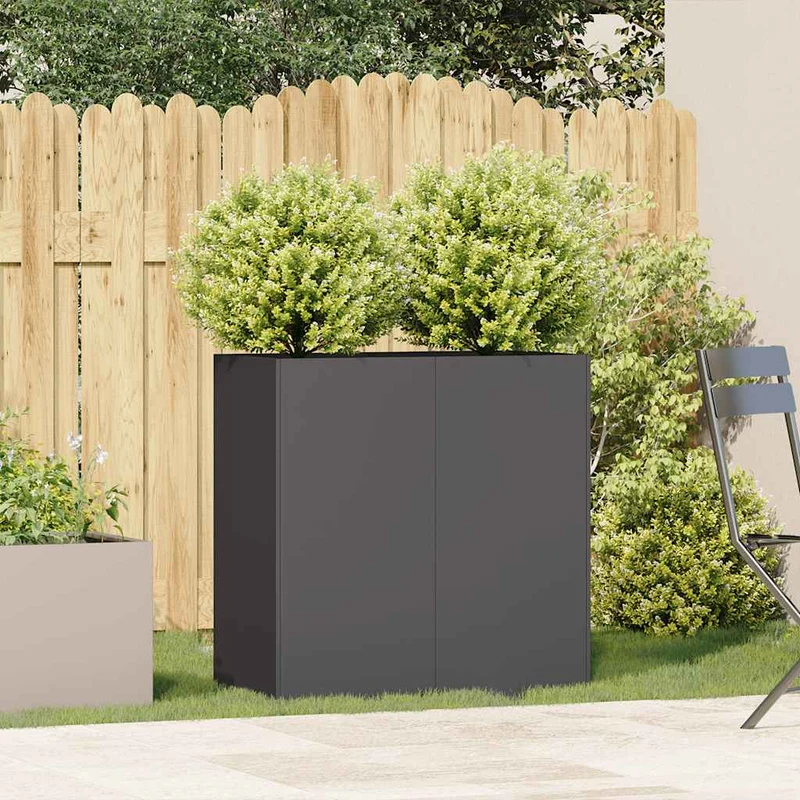 Jardinera De Acero Laminado En Frío Negro 80x40x80 Cm