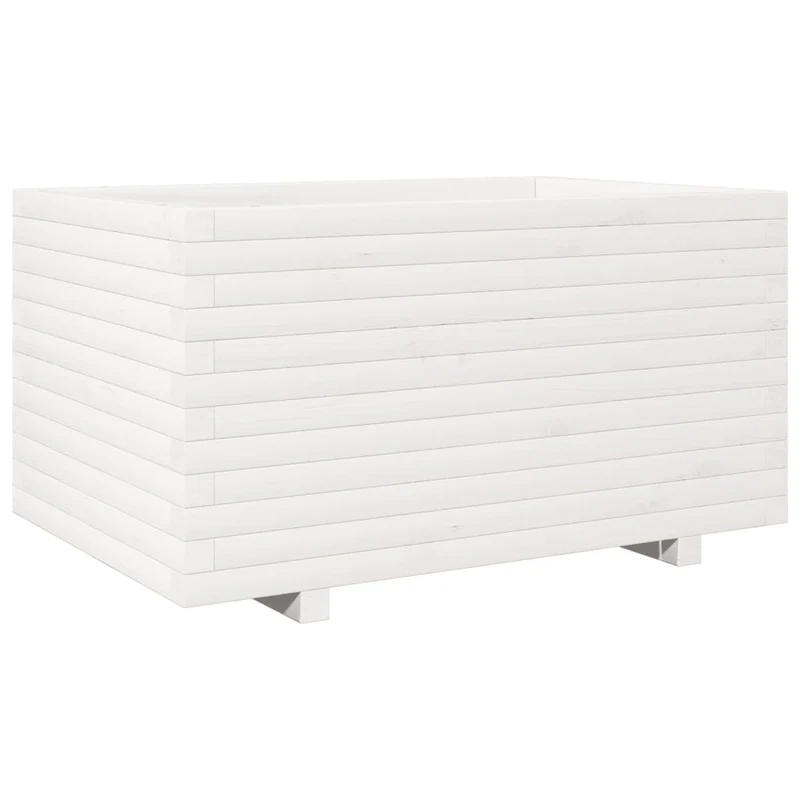 Jardinera Madera Maciza De Pino Blanco 90x60x49,5 Cm