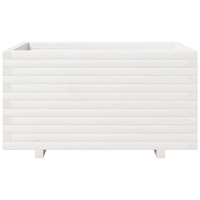 Jardinera Madera Maciza De Pino Blanco 90x60x49,5 Cm