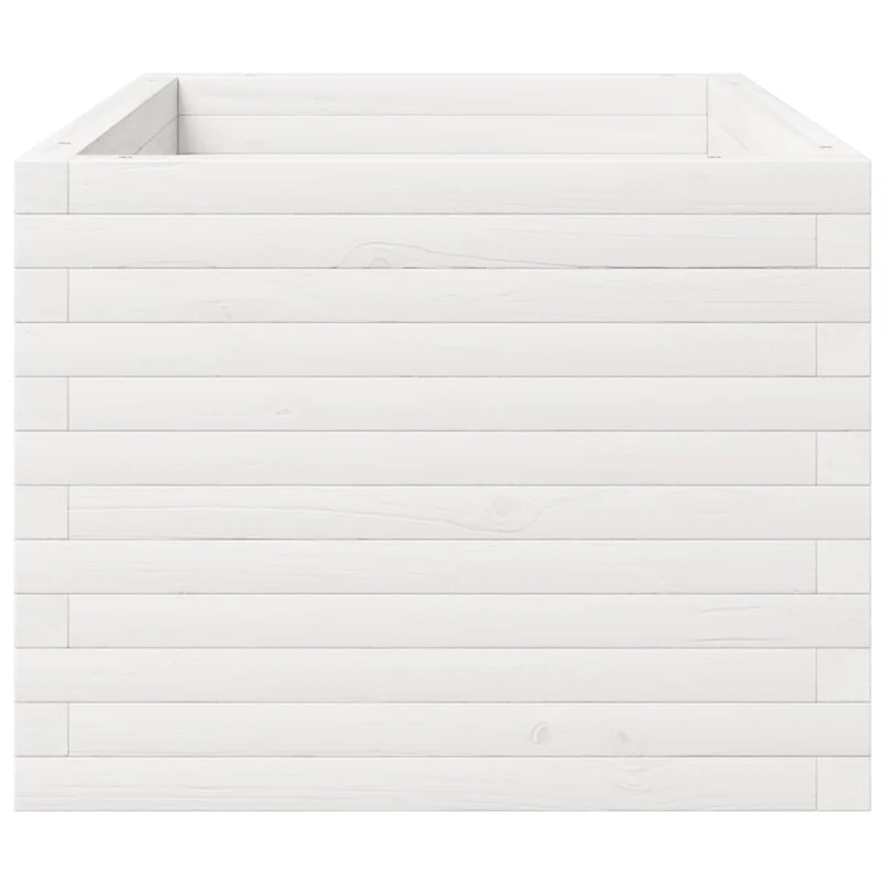 Jardinera Madera Maciza De Pino Blanco 90x60x49,5 Cm