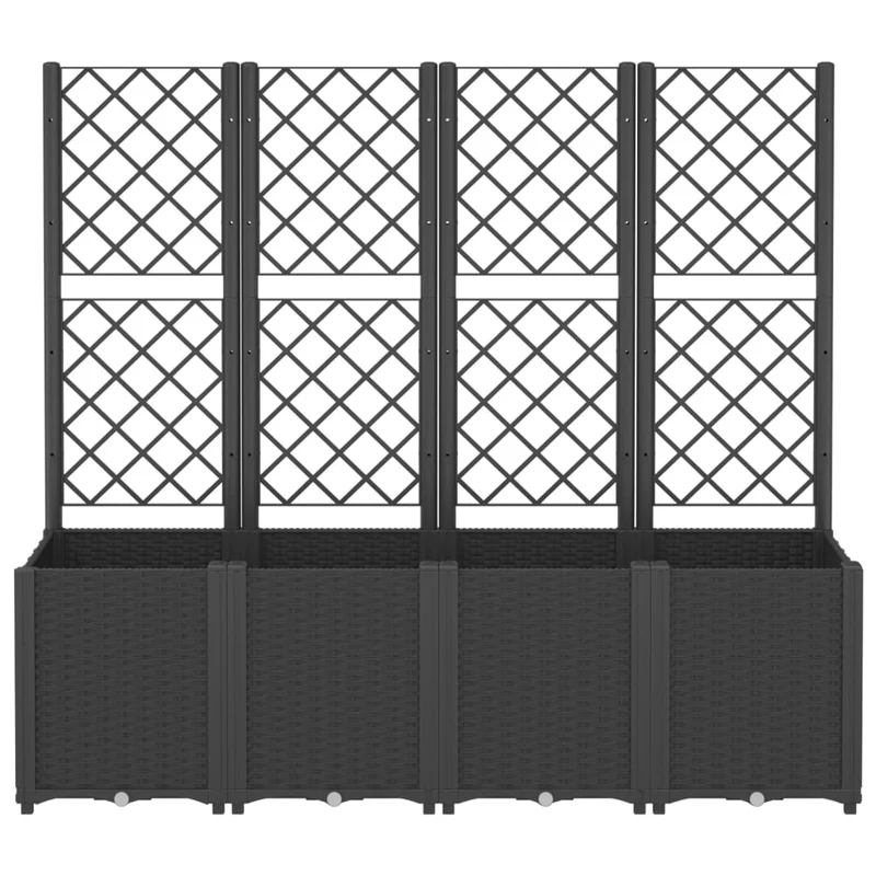 Jardinera Con Enrejado Pp Negro 160x40x140 Cm