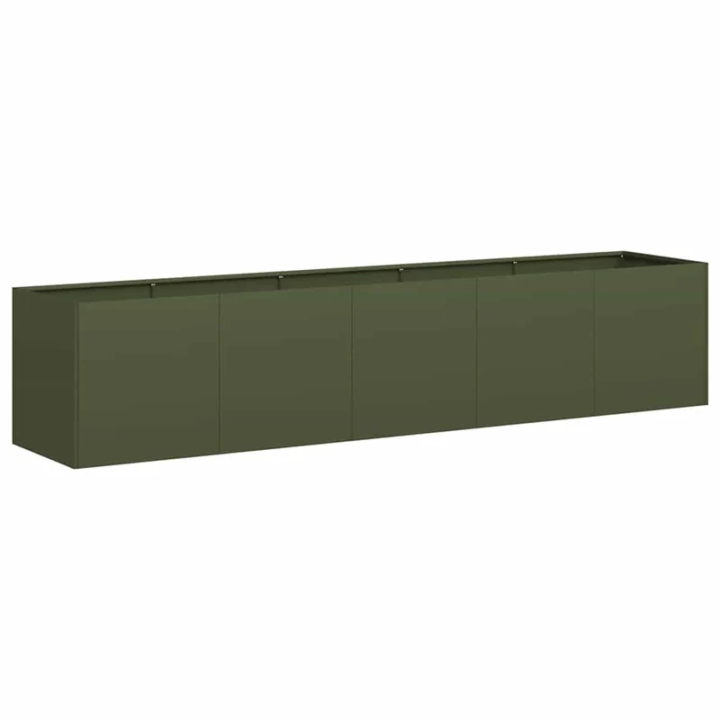 Jardinera De Acero Laminado En Frío Verde Oliva 200x40x40 Cm