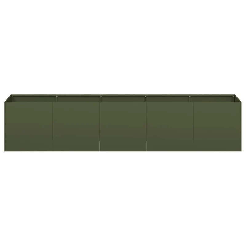 Jardinera De Acero Laminado En Frío Verde Oliva 200x40x40 Cm
