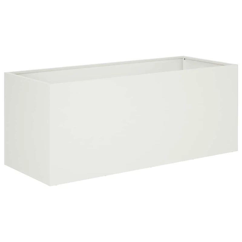 Macetero De Jardín 2 Uds. Blanco 80 X 40 X 40 Cm