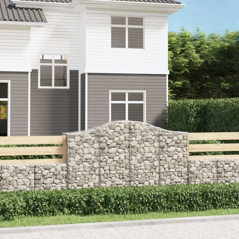 Cestas Gaviones 15 Uds Forma De Arco Hierro 200x50x120/140 Cm