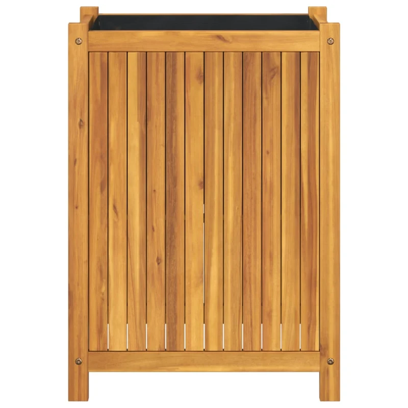 Jardinera Con Forro Madera Maciza De Acacia 54x31x75 Cm