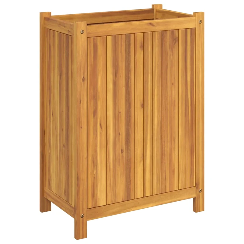 Jardinera Con Forro Madera Maciza De Acacia 54x31x75 Cm