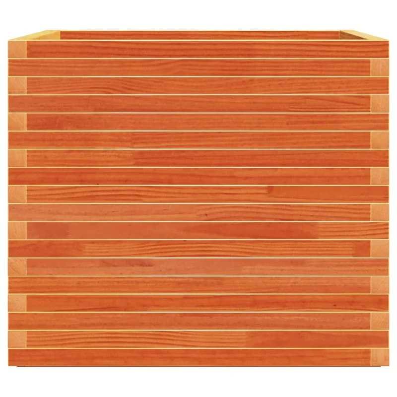 Jardinera Madera Maciza De Pino Marrón Cera 80x80x72 Cm