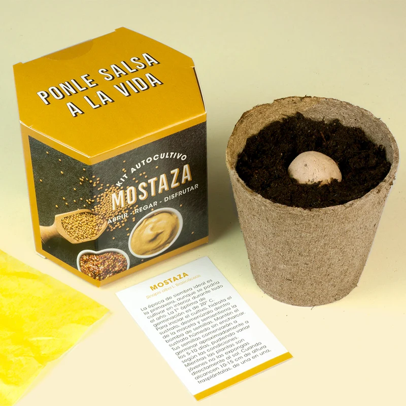 Kit Autocultivo de Mostaza Cultiva tus Propias Semillas en Casa | Fácil y Rápido - Resetea