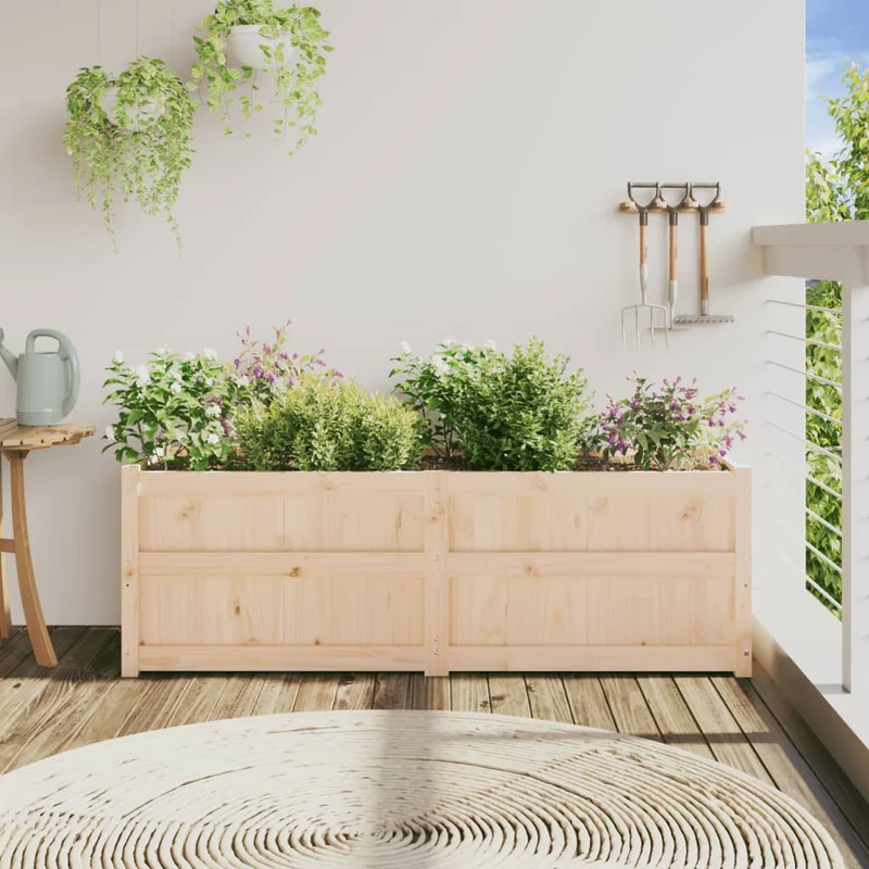 Jardinera De Madera Maciza De Pino 150x50x50 Cm