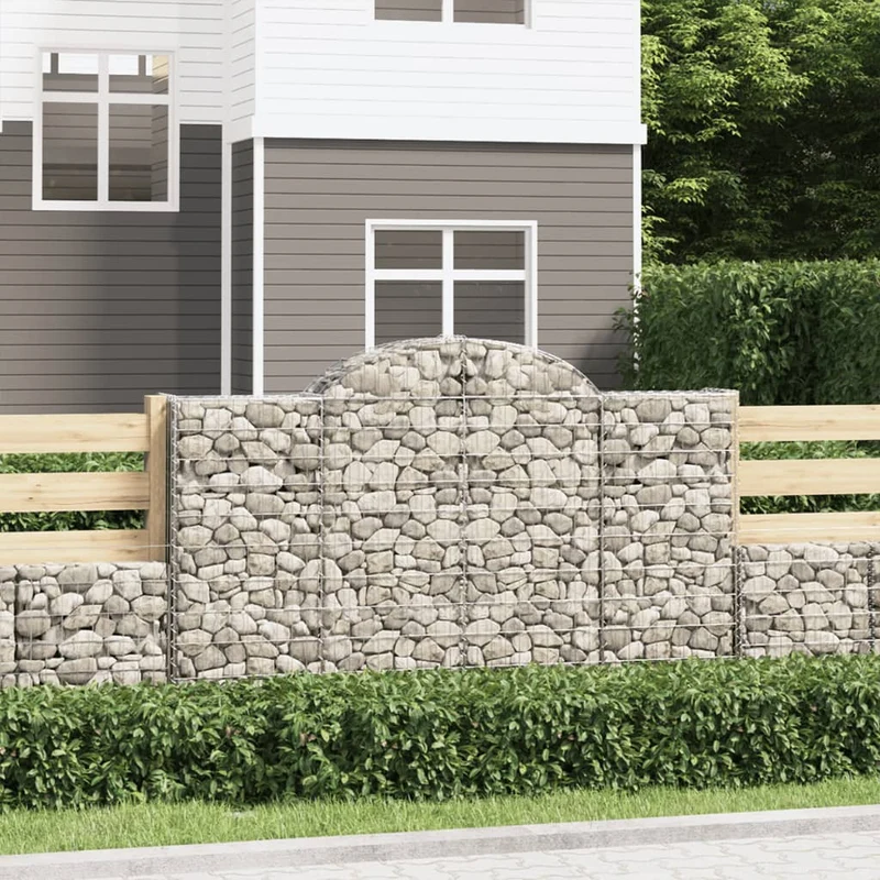 Cestas Gaviones 20 Uds Forma De Arco Hierro 200x50x120/140 Cm