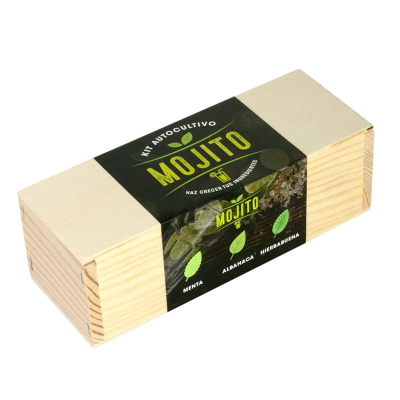 Kit Autocultivo Mojito Menta, Albahaca y Hierbabuena | Regalo Original para Cócteles - Resetea